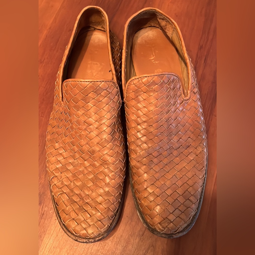 Frye Men's Tan Woven Leather Loafers